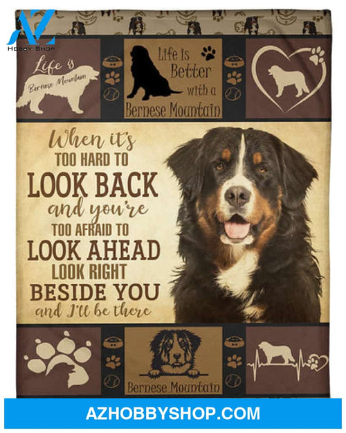 Dog Blanket, Bernese Mountain Dog Look Right Beside You