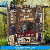 Dog Blanket, Black Labrador Retriever Every Morning Blanket Gift for Labrador Dog Lovers