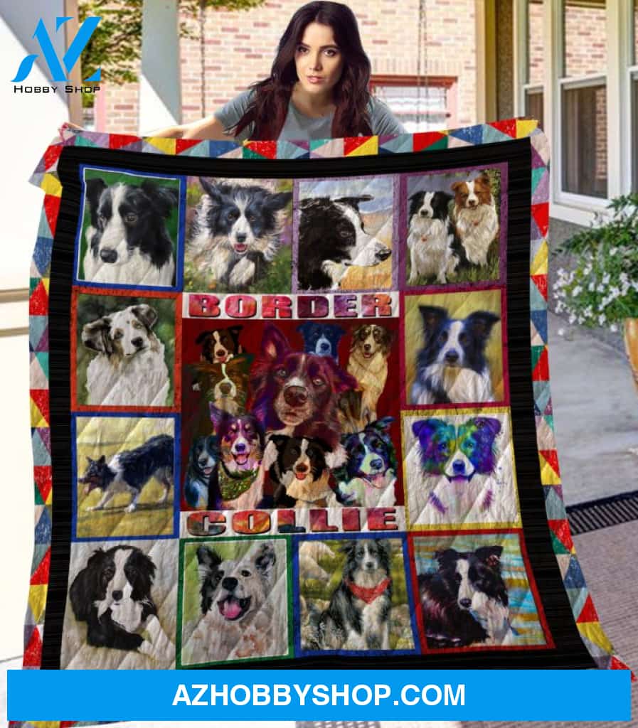 Dog Blanket - Gift Idea For Dog Lovers, Dog Dad Mom - Border Collie Quilt Blanket
