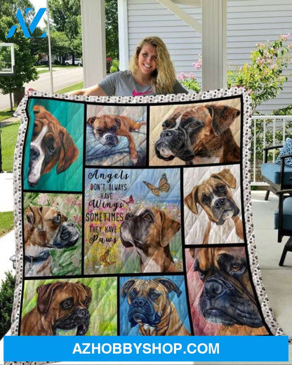Dog Blanket - Gift Idea For Dog Lovers, Dog Dad Mom - Boxer Quilt Blanket
