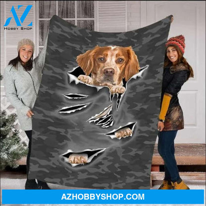 Dog Blanket, Brittany Dog Gift Fleece Blanket
