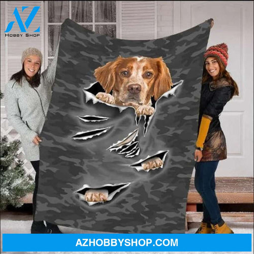 Dog Blanket, Brittany Dog Gift Fleece Blanket