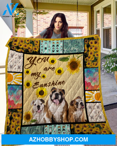 Dog Blanket - Gift Idea For Dog Lovers, Dog Dad Mom - BULLDOG Quilt Blanket V1