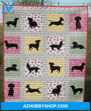 Dog Blanket - Gift Idea For Dog Lovers, Dog Dad Mom - Dachshund 50 Shades Quilt Blanket