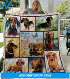 Dog Blanket - Gift Idea For Dog Lovers, Dog Dad Mom - Dachshund Quilt Blanket