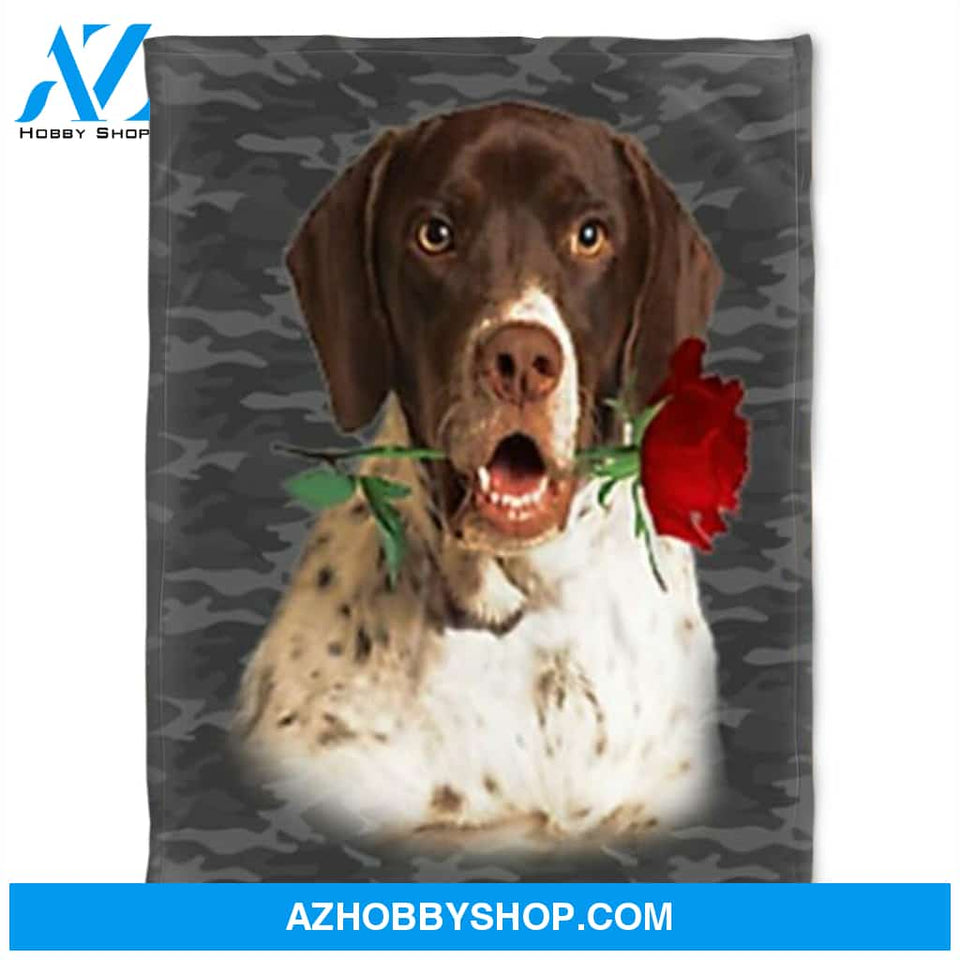 Dog Blanket,Fleece Blanket,Dog And Rose.Gift For People Family Home Decor Bedding Couch Sofa Soft and Comfy Cozy