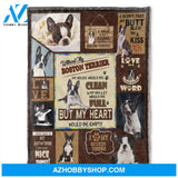 Dog Blanket, Fleece Blanket, I Love My Boston Terrier.Gift For People Family Home Decor Bedding Couch Sofa Soft and Comfy Cozy