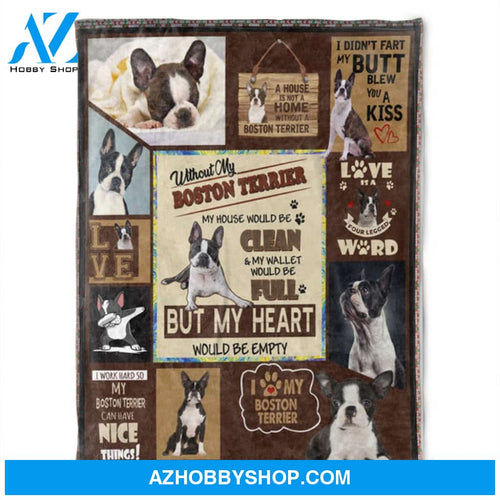 Dog Blanket, Fleece Blanket, I Love My Boston Terrier.Gift For People Family Home Decor Bedding Couch Sofa Soft and Comfy Cozy