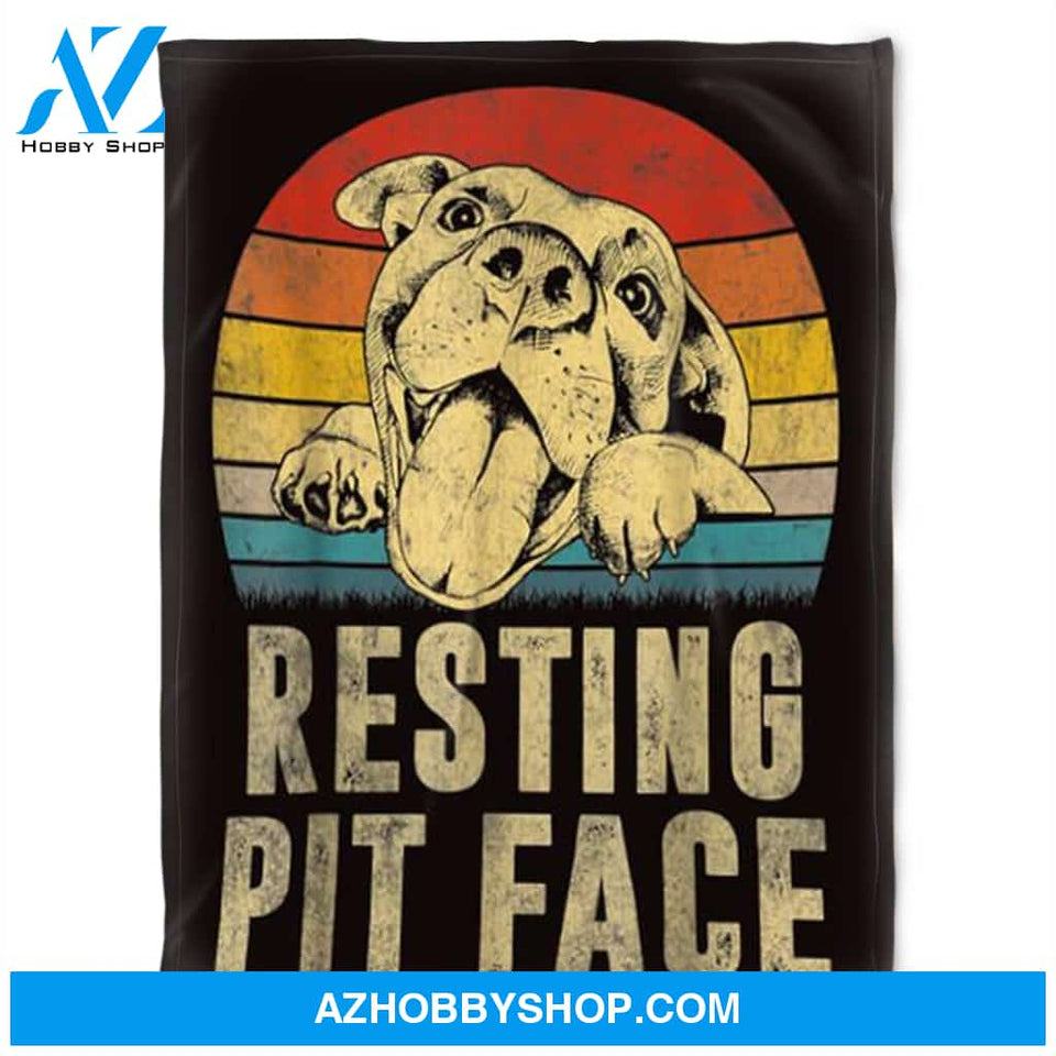 Dog Blanket,Fleece Blanket, Resting Pit Face.Gift For People Family Home Decor Bedding Couch Sofa Soft and Comfy Cozy