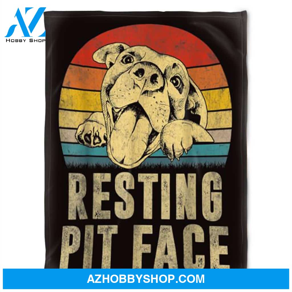 Dog Blanket,Fleece Blanket, Resting Pit Face.Gift For People Family Home Decor Bedding Couch Sofa Soft and Comfy Cozy