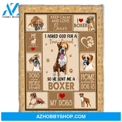 Dog Blanket, Fleece Blanket, So He Sent Me A Boxer. Gift For People Family Home Decor Bedding Couch Sofa Soft and Comfy Cozy
