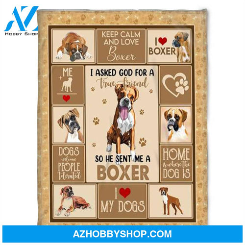 Dog Blanket, Fleece Blanket, So He Sent Me A Boxer. Gift For People Family Home Decor Bedding Couch Sofa Soft and Comfy Cozy
