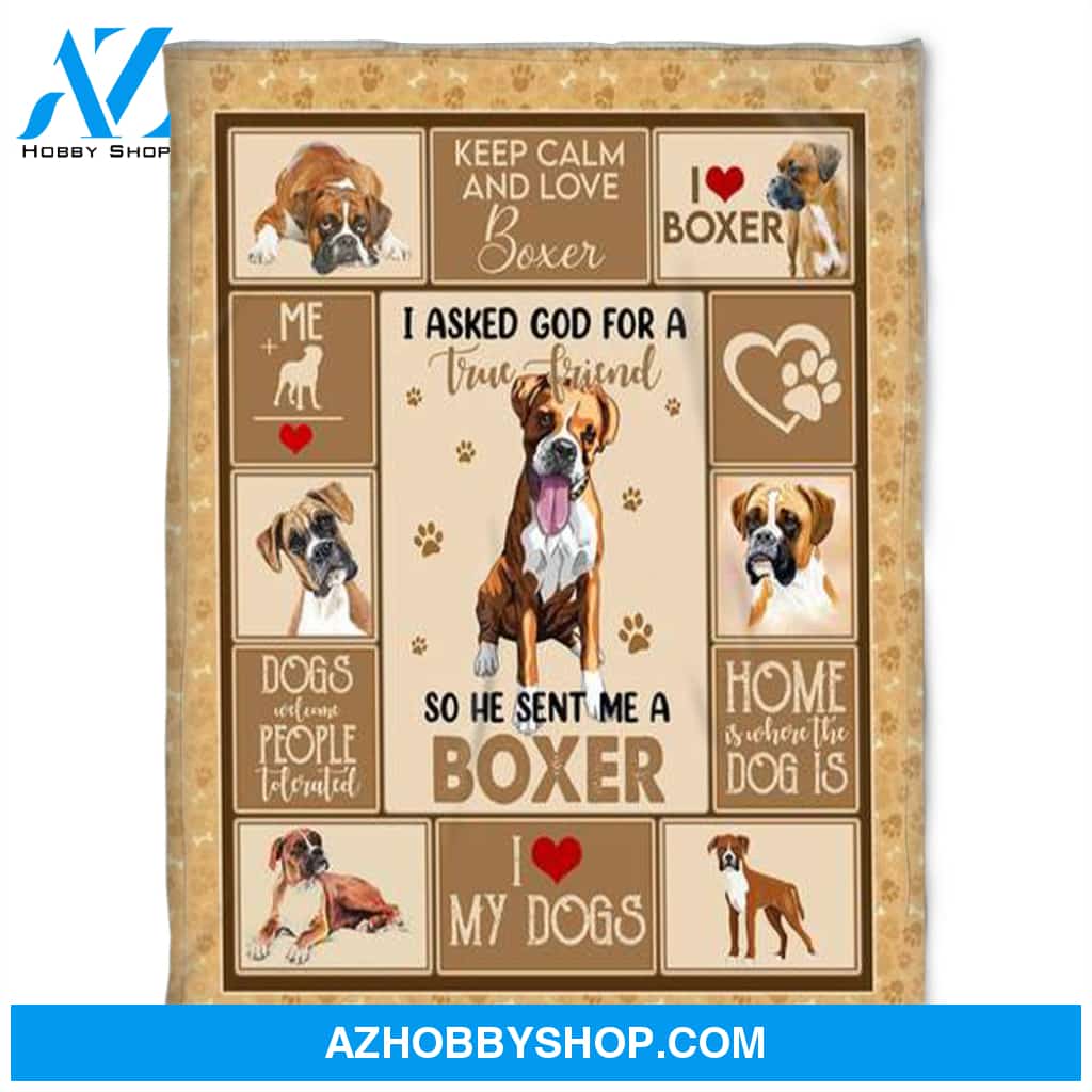 Dog Blanket, Fleece Blanket, So He Sent Me A Boxer. Gift For People Family Home Decor Bedding Couch Sofa Soft and Comfy Cozy