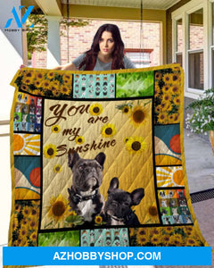 Dog Blanket - Gift Idea for Dog Lovers, Dog Dad Mom - French Bulldog Quilt Blanket