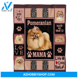 Dog Blanket, Funny Pom Pomeranian Mama Dog Blanket Gift For Dog Mom