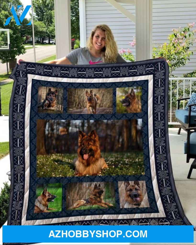 Dog Blanket - Gift Idea for Dog Lovers, Dog Dad Mom - German Shepherd Quilt Blanket V6