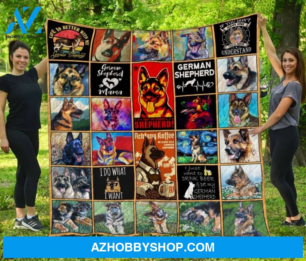 Dog Blanket - Gift Idea for Dog Lovers, Dog Dad Mom - German Shepherd Quilt Blanket V3