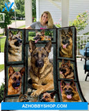 Dog Blanket - Gift Idea for Dog Lovers, Dog Dad Mom - German Shepherd Quilt Blanket V1
