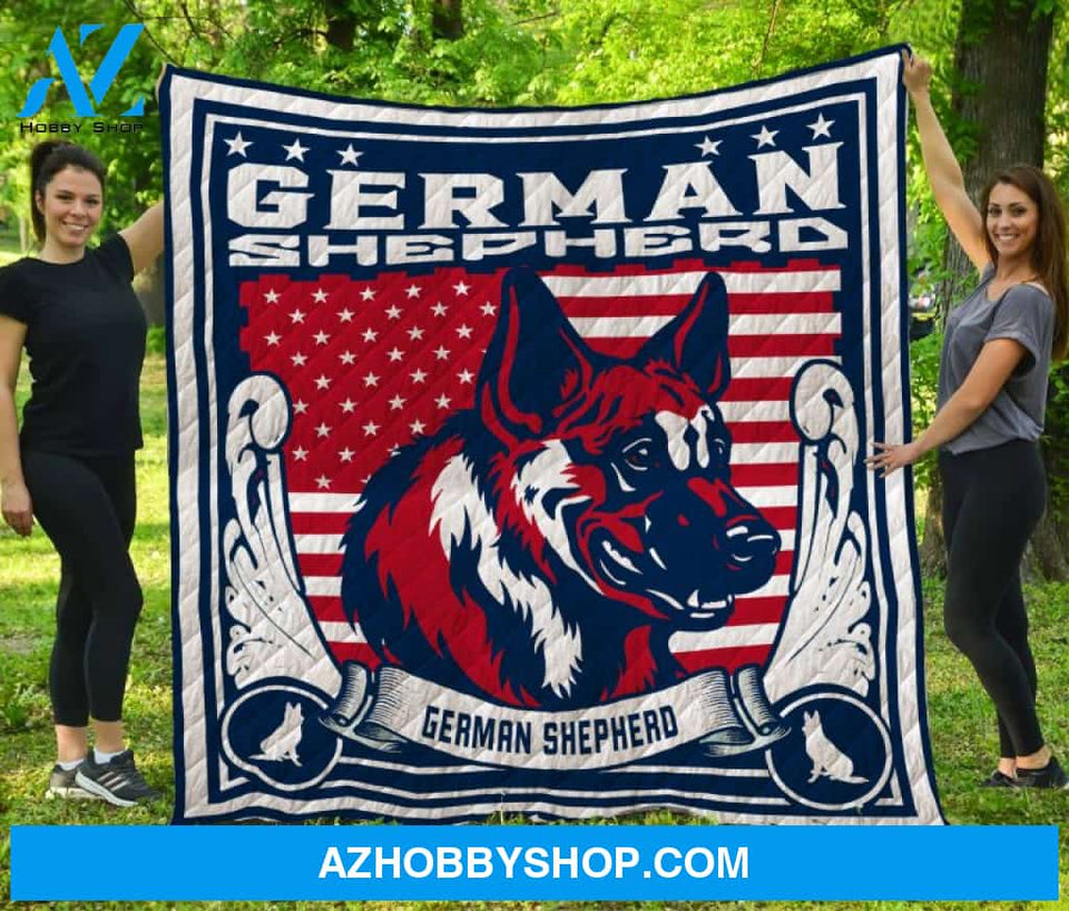 Dog Blanket - Gift Idea for Dog Lovers, Dog Dad Mom - German Shepherd Quilt Blanket V2