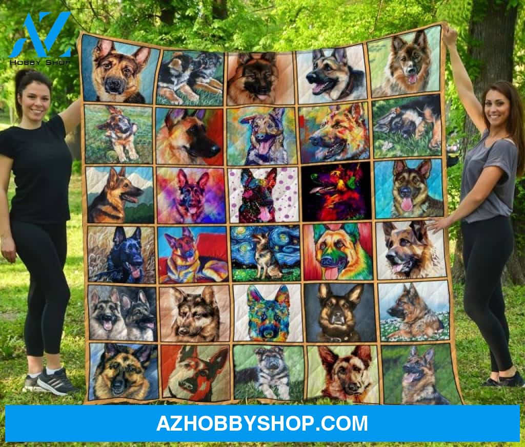 Dog Blanket - Gift Idea for Dog Lovers, Dog Dad Mom - German Shepherd Quilt Blanket V4