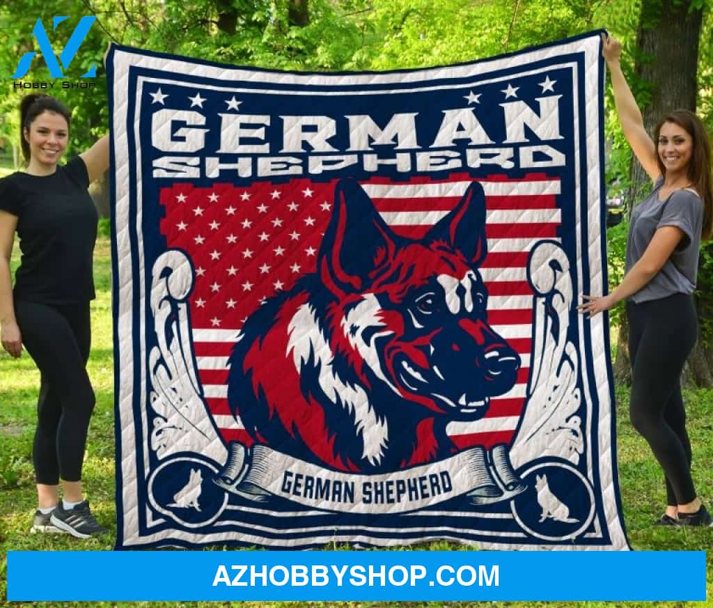 Dog Blanket - Gift Idea for Dog Lovers, Dog Dad Mom - German Shepherd Quilt Blanket V2