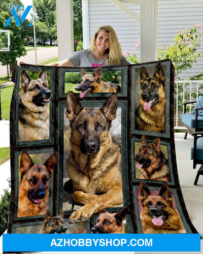 Dog Blanket - Gift Idea for Dog Lovers, Dog Dad Mom - German Shepherd Quilt Blanket V1