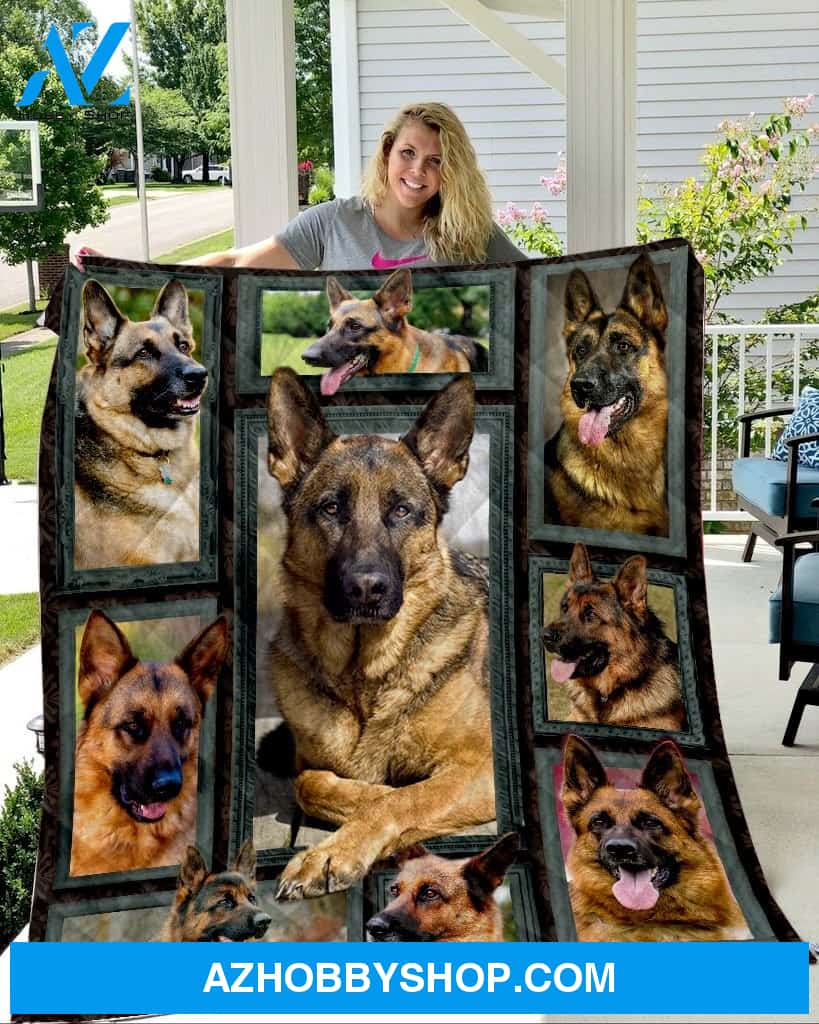 Dog Blanket - Gift Idea for Dog Lovers, Dog Dad Mom - German Shepherd Quilt Blanket V1