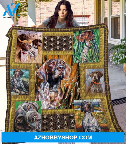 Dog Blanket - Gift Idea for Dog Lovers, Dog Dad Mom - German Shorthaired Pointer Quilt Blanket