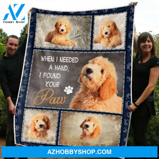 Dog Blanket, Goldendoodle Fleece Blanket When I Need a Hand I Found Your Paw