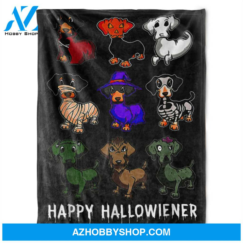 Dog Blanket, Happpy Hallowiener, Fleece Blanket.Gift For People Family Home Decor Bedding Couch Sofa Soft and Comfy Cozy