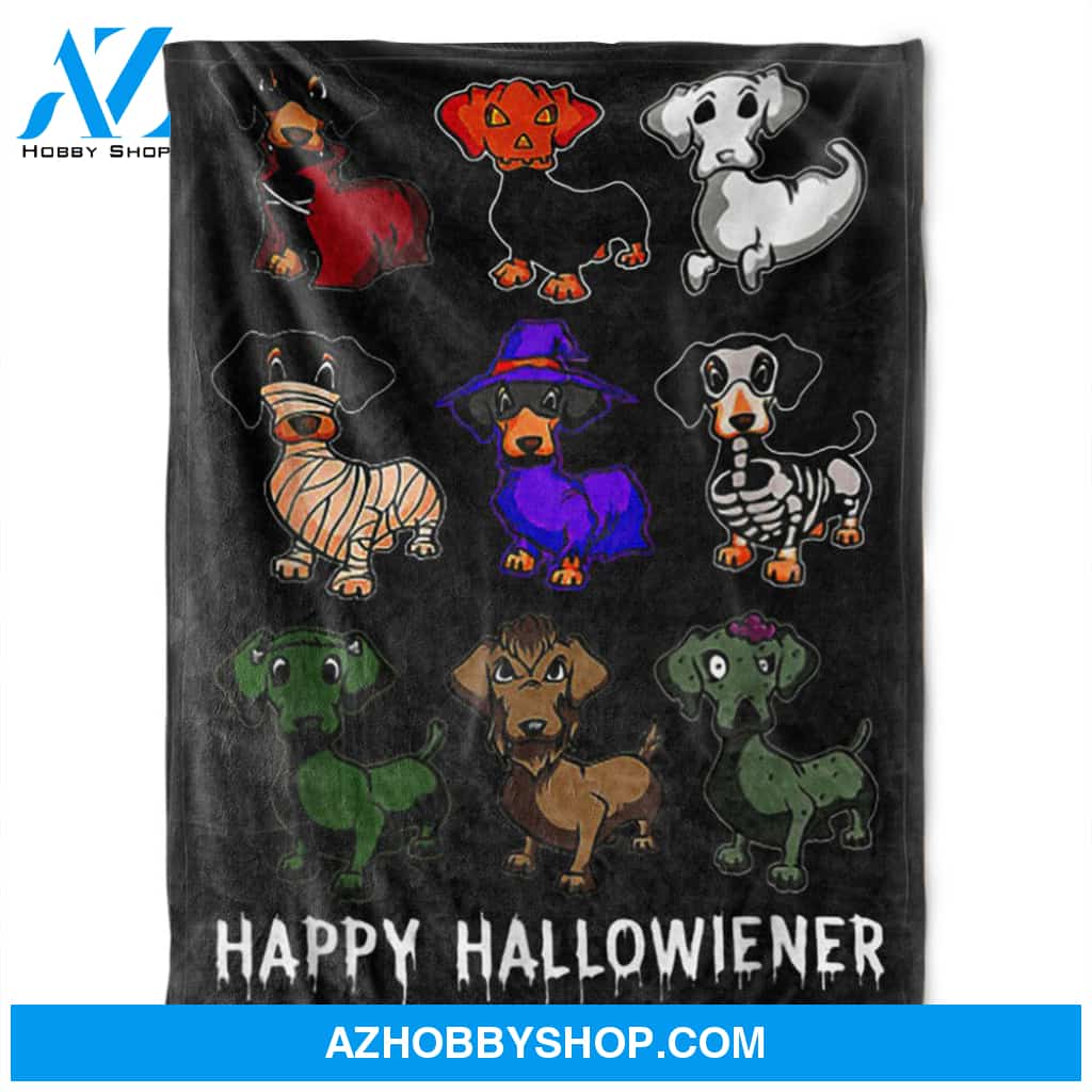 Dog Blanket, Happpy Hallowiener, Fleece Blanket.Gift For People Family Home Decor Bedding Couch Sofa Soft and Comfy Cozy