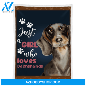 Dog Blanket, Just A Girl Who Loves Dachshunds Blanket Gift For Dog Lovers Birthday Gift Home Decor Bedding Couch Sofa Soft and Comfy Cozy