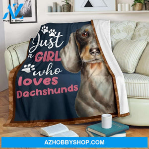 Dog Blanket, Just A Girl Who Loves Dachshunds Blanket Gift For Dog Lovers Birthday Gift Home Decor Bedding Couch Sofa Soft and Comfy Cozy