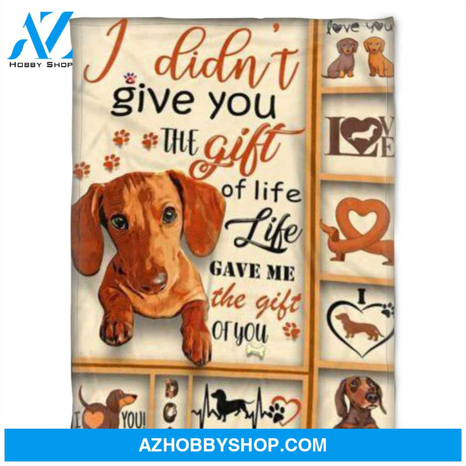 Dog Blanket, Life Gave Me the Gift Of You, Fleece Blanket. Gift For Dog Lover Family Home Decor Bedding Couch Sofa Soft and Comfy Cozy
