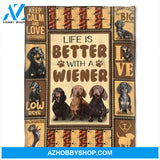 Dog Blanket, Life Is Better With A Wiener, Fleece Blanket. Gift For People Family 