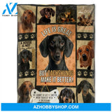 Dog Blanket, Life Is Great, But Dachshunds, Make It Better. Gift For People Family Home Decor Bedding Couch Sofa Soft and Comfy Cozy