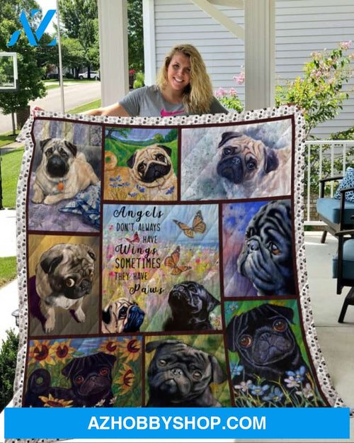 Dog Blanket - Gift Idea For Dog Lovers, Dog Dad Mom - Pug Quilt Blanket V6