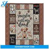 Dog Blanket, Snugglin' With My Dood Goldendoodle Blanket Gift For Dog Lovers