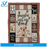 Dog Blanket, Snugglin' With My Dood Goldendoodle Blanket Gift For Dog Lovers