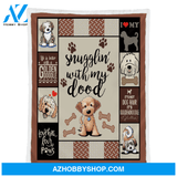 Dog Blanket, Snugglin' With My Dood Goldendoodle Blanket Gift For Dog Lovers