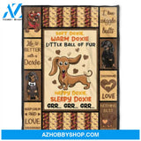 Dog Blanket, Soft Doxie, Warm Doxie Little Ball Of Fur. Gift For People Family Home Decor Bedding Couch Sofa Soft and Comfy Cozy