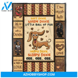 Dog Blanket, Soft Doxie, Warm Doxie Little Ball Of Fur. Gift For People Family Home Decor Bedding Couch Sofa Soft and Comfy Cozy