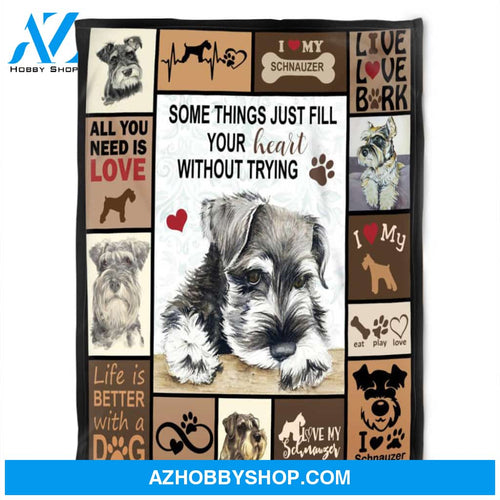 Dog Blanket, Somethings Just Fill Your Heart. Gift For Dog Lover Family Home Decor Bedding Couch Sofa Soft and Comfy Cozy