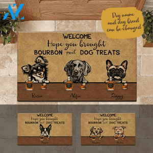 Dog, Bourbon Doormat Customized Hope You Brought Bourbon | WELCOME MAT | HOUSE WARMING GIFT