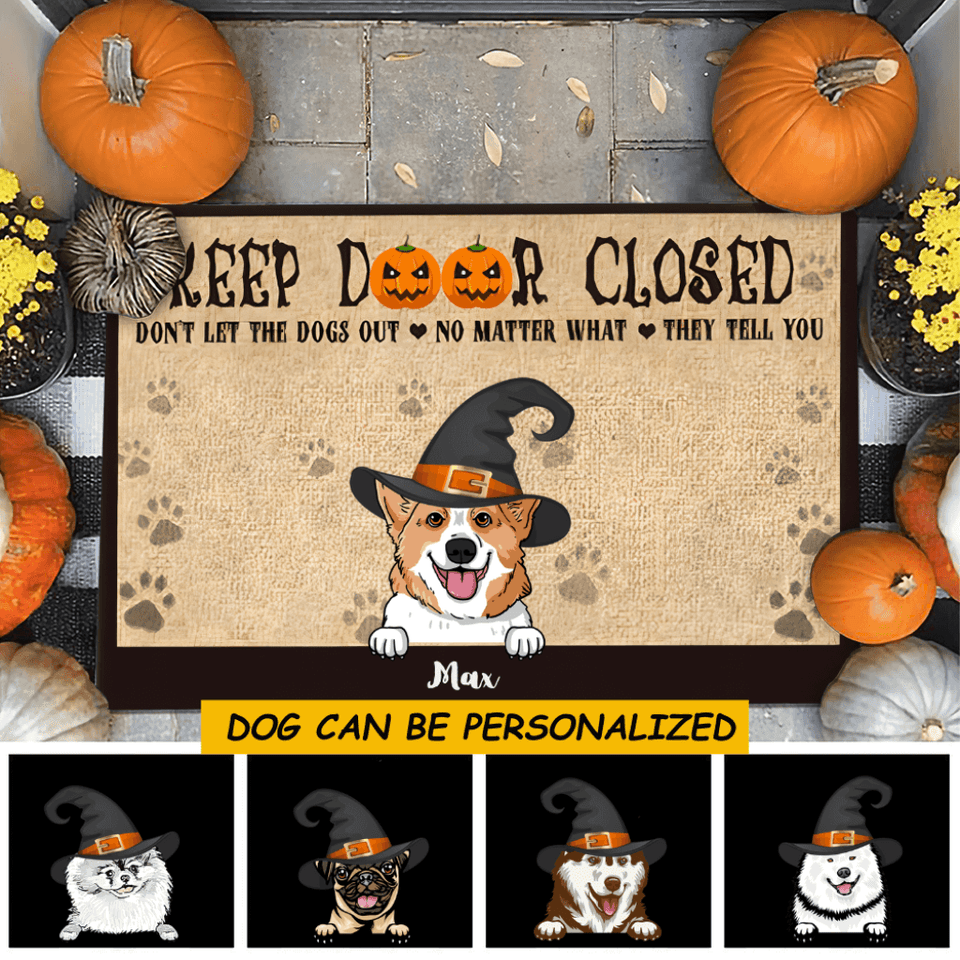 Dog Breeds Witch Keep Door Closed Outdoor Indoor Doormat DO0012