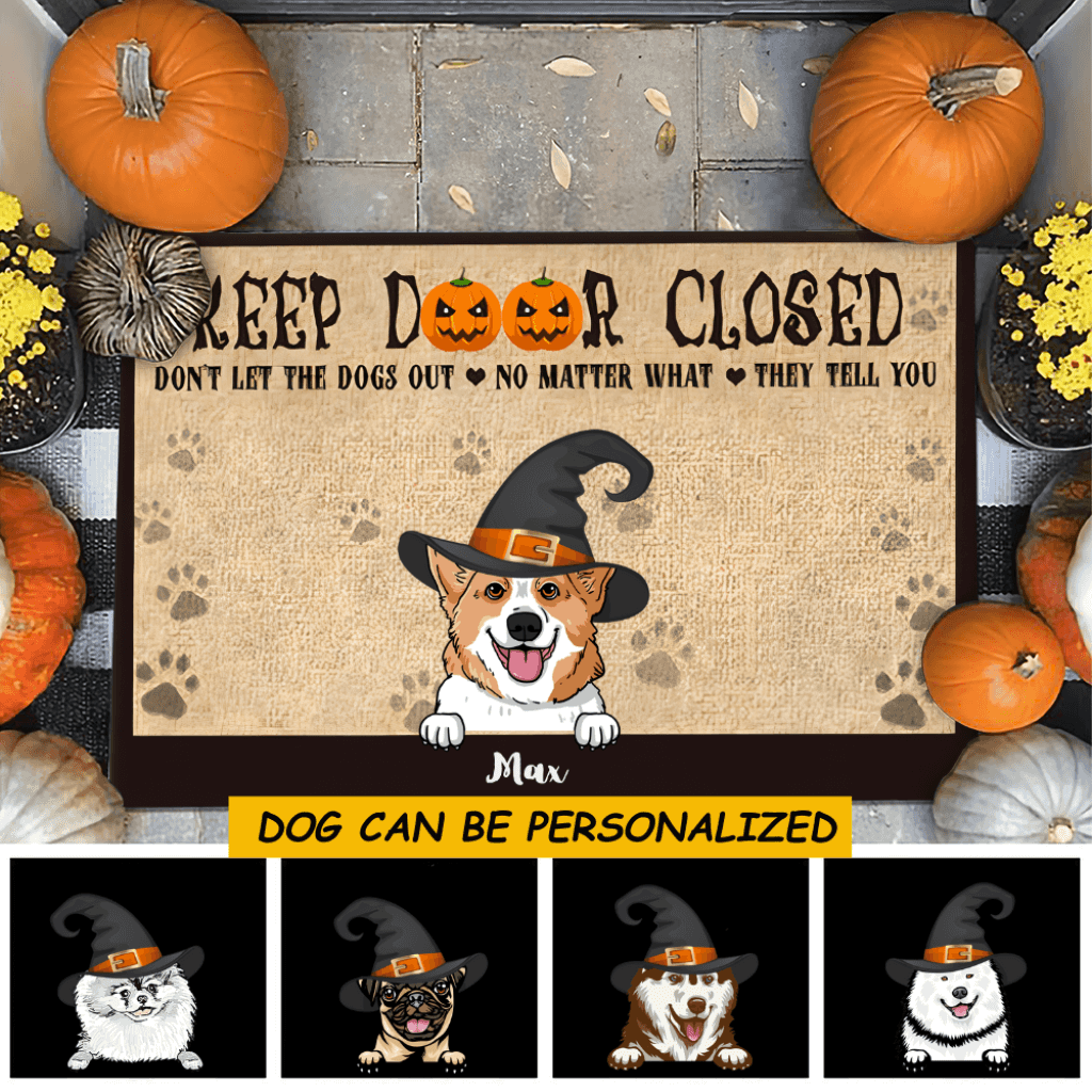 Dog Breeds Witch Keep Door Closed Outdoor Indoor Doormat DO0012