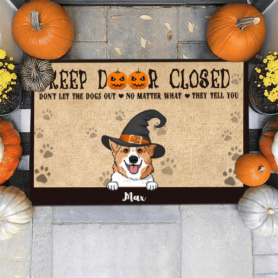 Dog Breeds Witch Keep Door Closed Outdoor Indoor Doormat DO0012