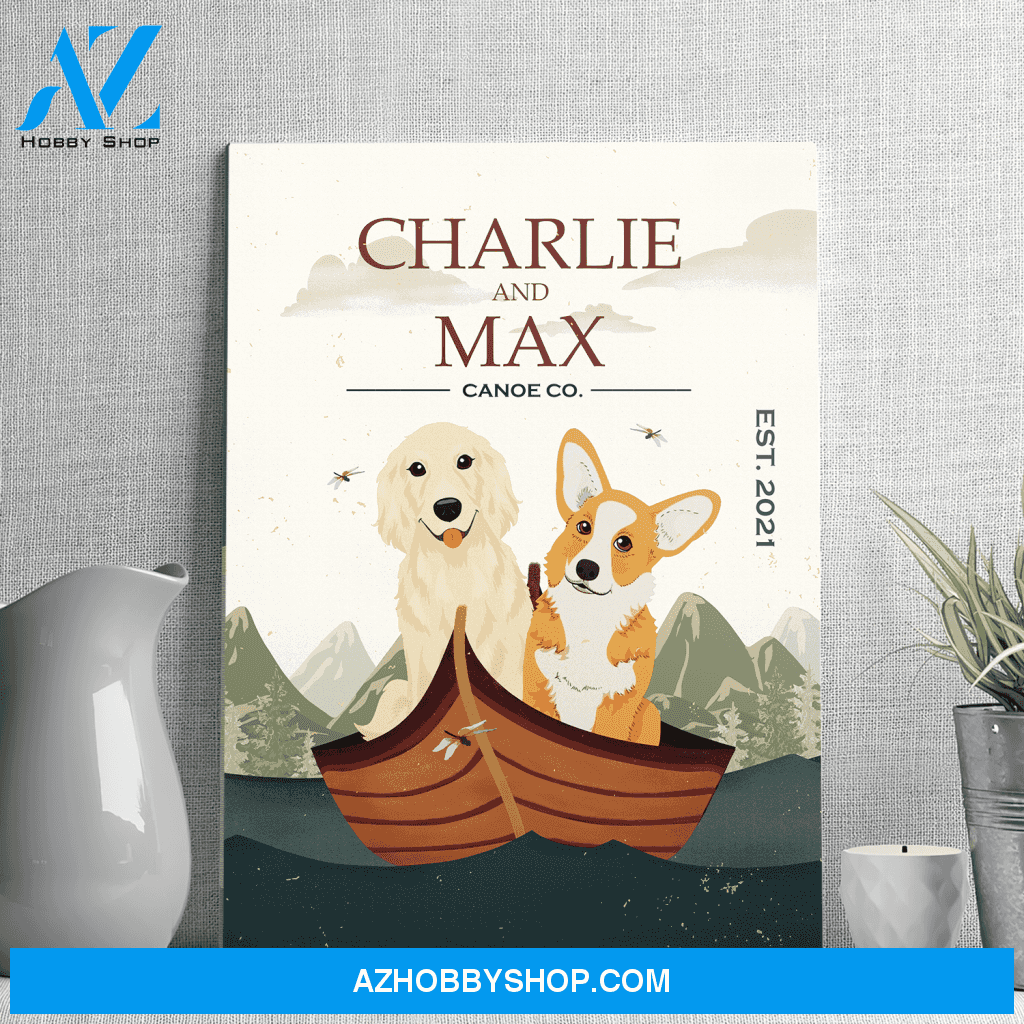 Dog Canoe - Personalized Custom Matte Canvas - Gifts For Dog Lovers