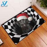 Dog Christmas Black Labrador Retriever Funny Doormat Gift For Dog Lovers Birthday Gift Home Decor Warm House Gift Welcome Mat