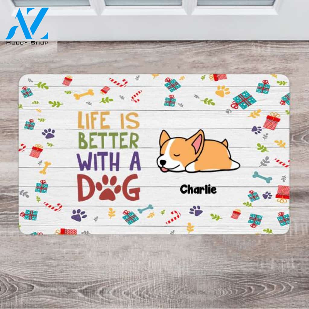 Personalized Dog Christmas Doormat - Great Gifts For Dog Lovers - Up To 6 Dogs